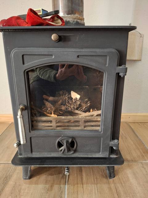 Wood-burning fireplace