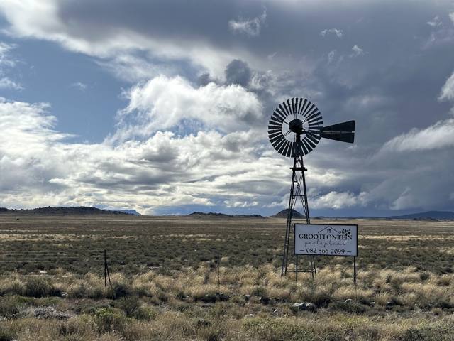 Windmill under a big Karoo sky